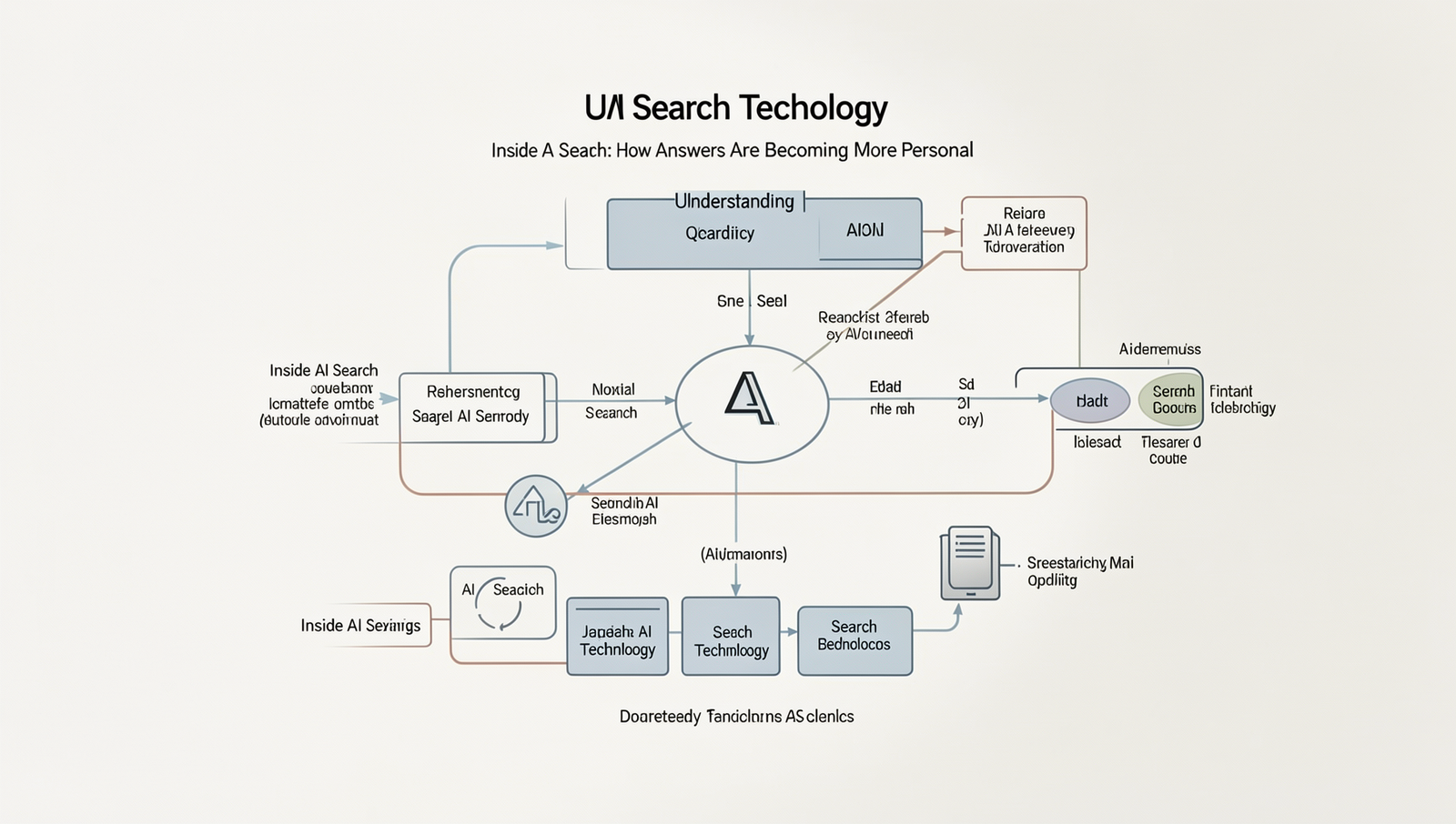 Detailed diagram of AI search technology components in natural lighting.