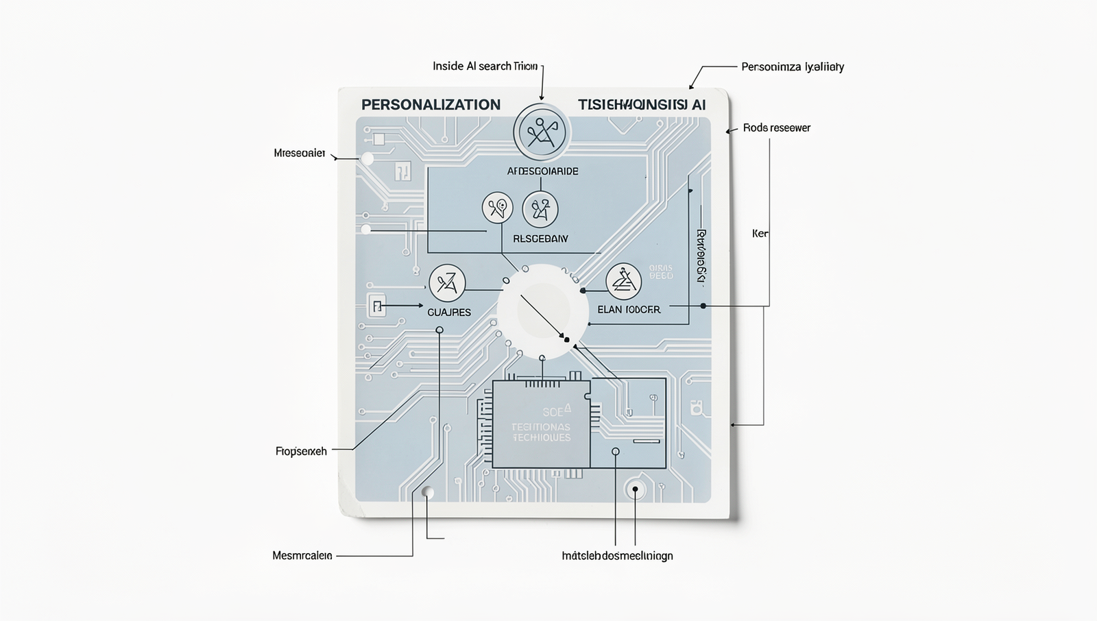 Infographic illustrating AI personalization techniques in search results.