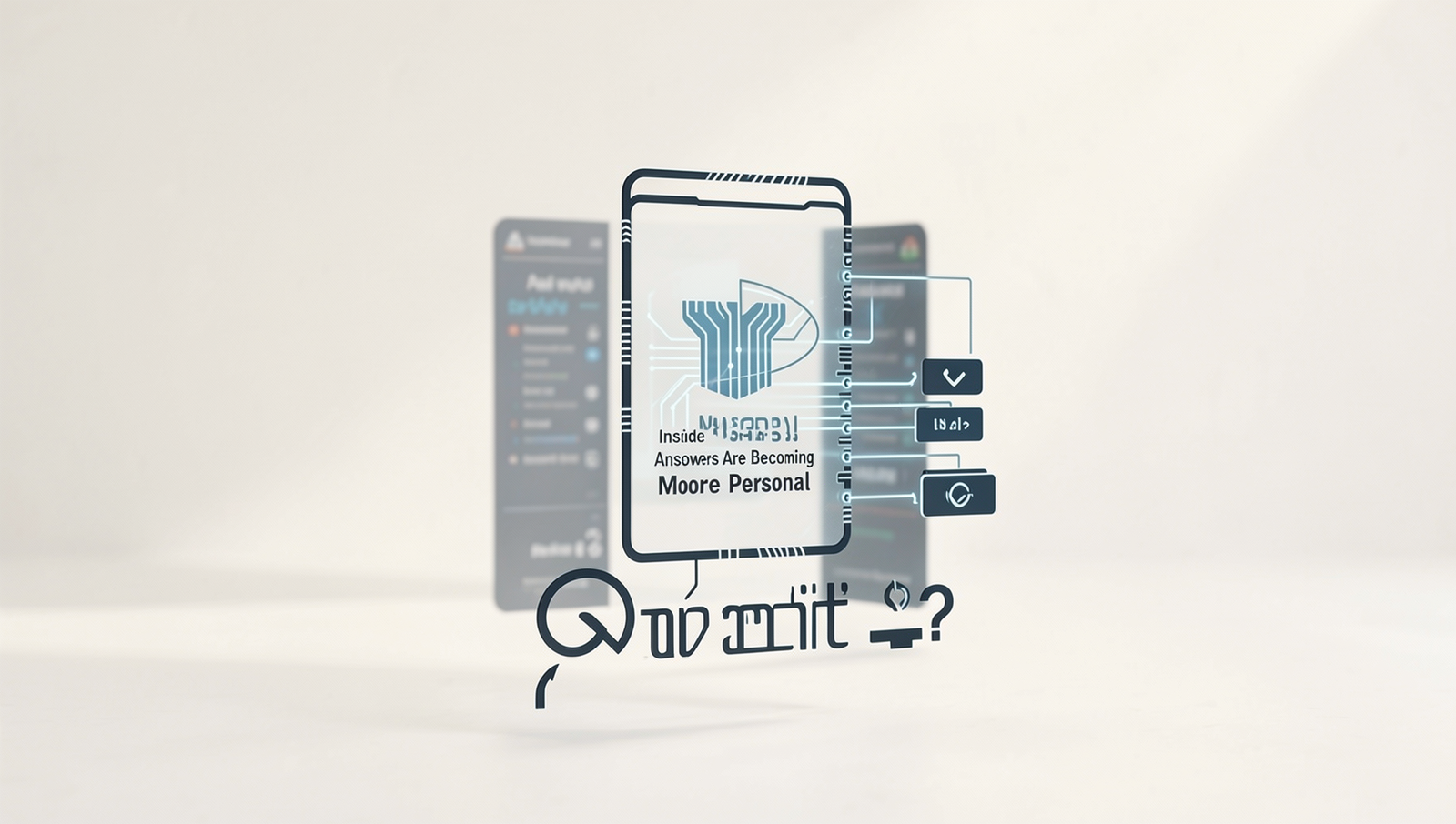 Illustration explaining AI search with personalized answer retrieval process.