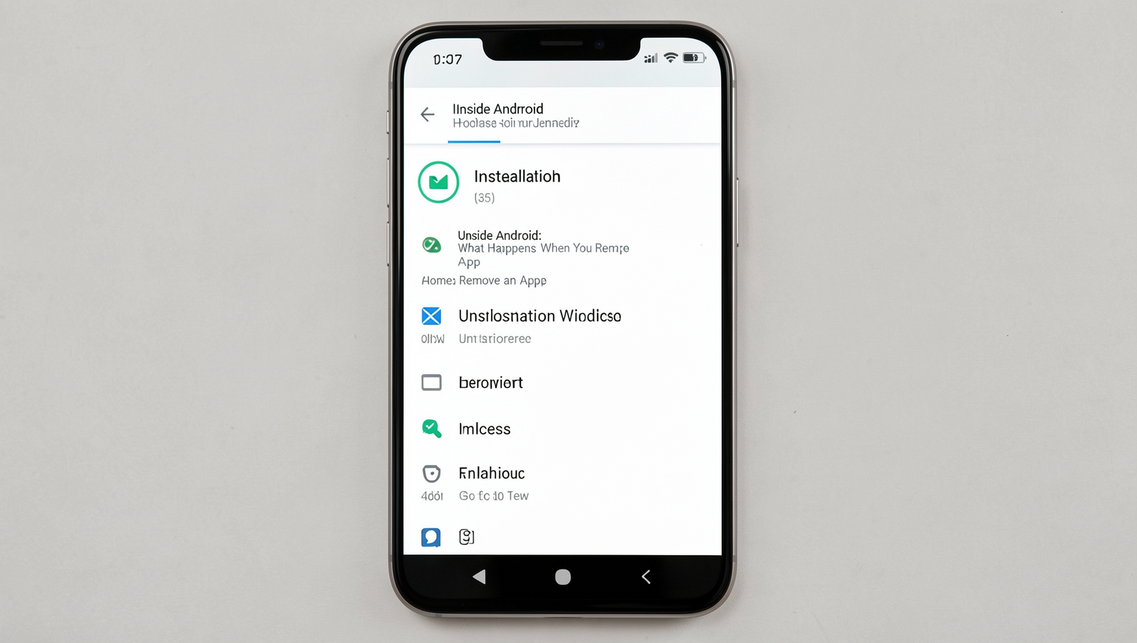 Detailed illustration of the uninstallation process on an Android screen.