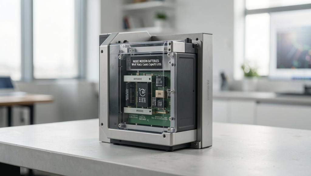 Close-up of modern batteries showcasing intricate details and realistic lighting.