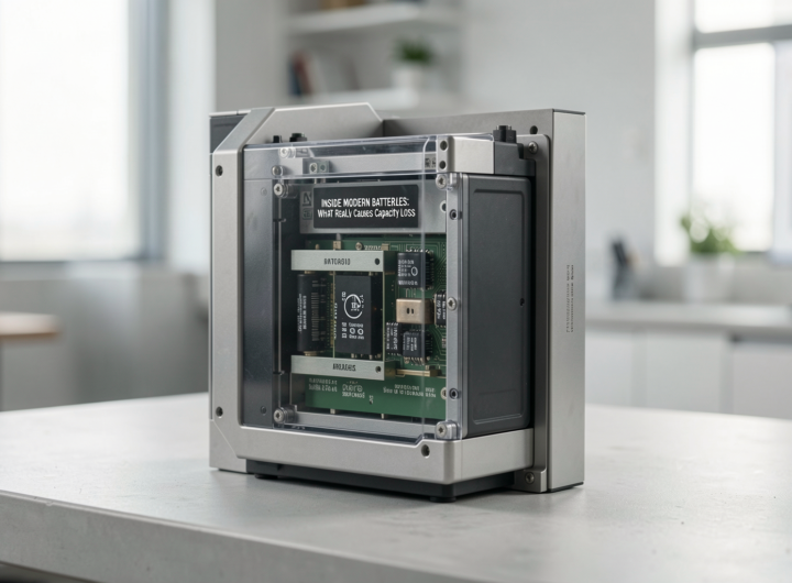 Close-up of modern batteries showcasing intricate details and realistic lighting.