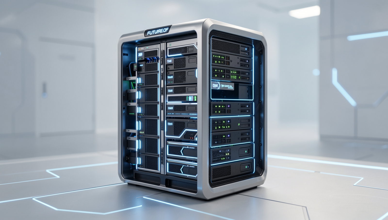 Futuristic storage technology concept showcasing advanced data storage solutions.