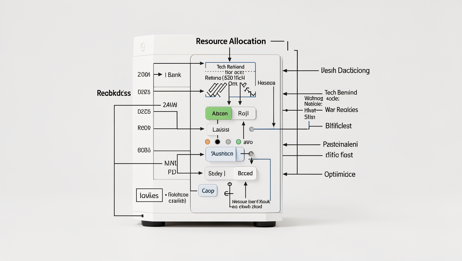 Detailed diagram illustrating resource allocation in electronic devices.