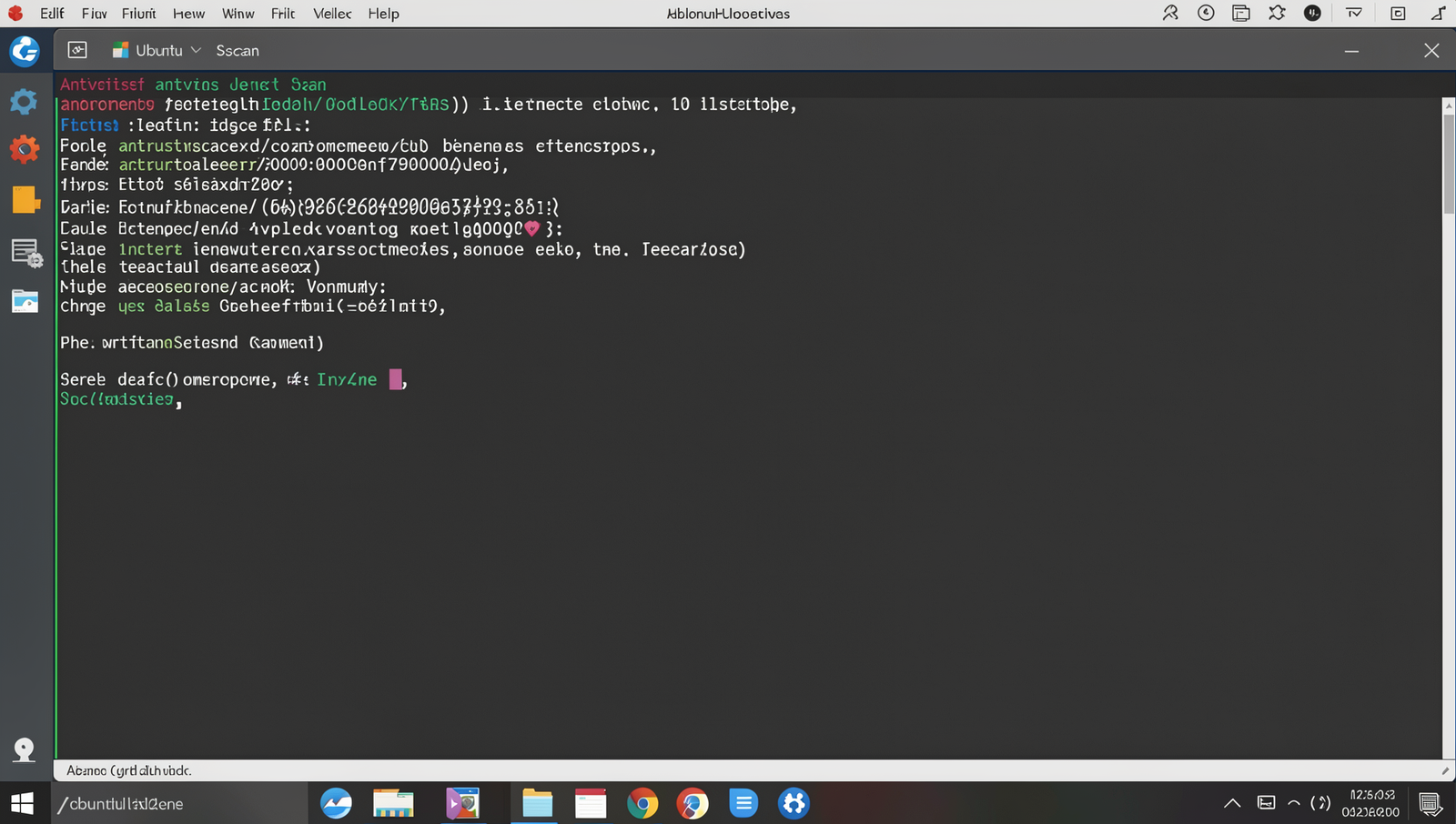 Screenshot of antivirus software scanning for malware on a Linux desktop.