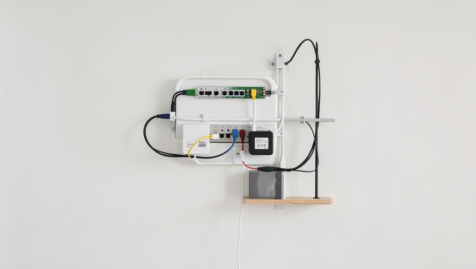 Optimized home network setup showcasing routers and devices in a realistic environment.