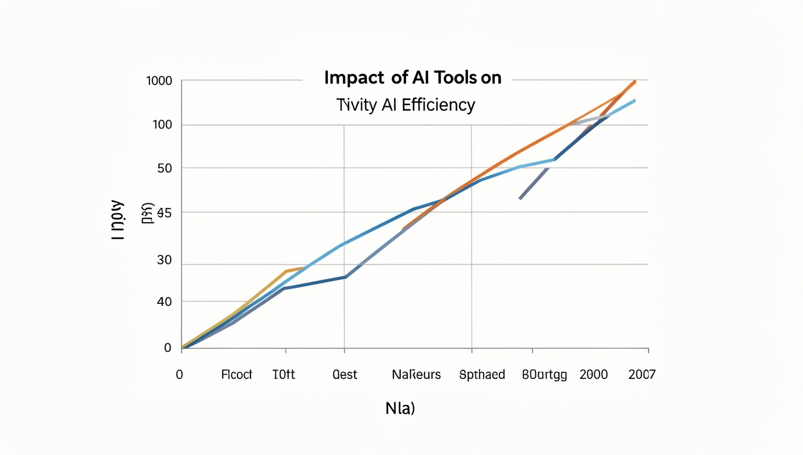 Graph illustrating productivity increase from AI tools in a professional style.