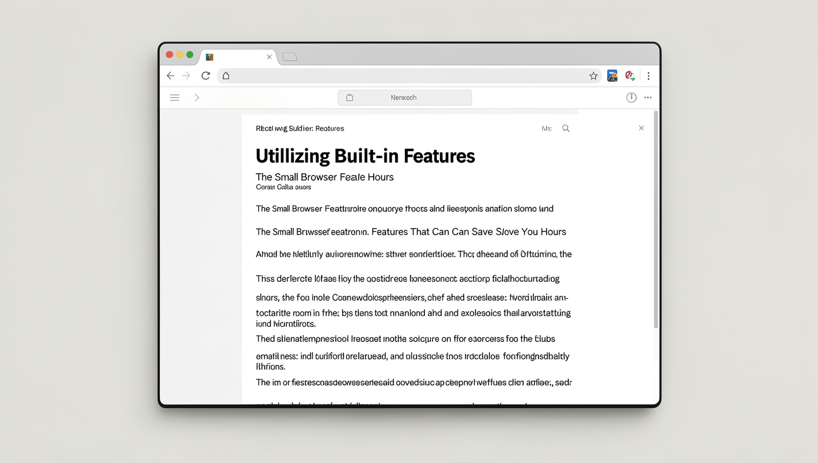 Browser in reading mode displaying simplified article content on built-in features.